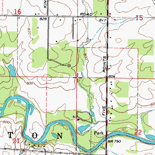 Topographic Map of Township of Kingston, IL