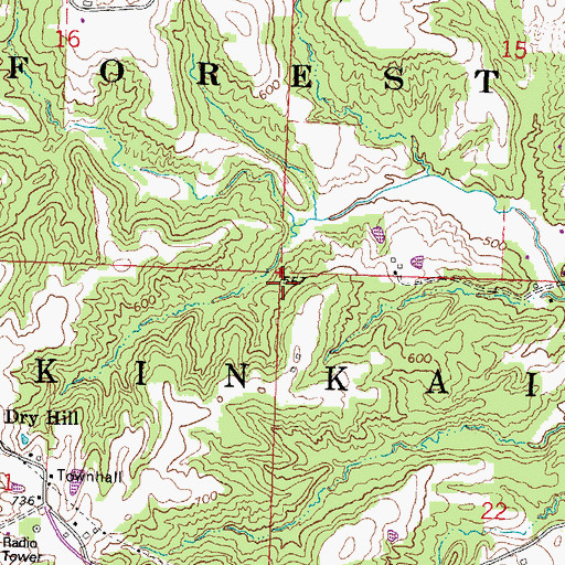 Topographic Map of Township of Kinkaid, IL