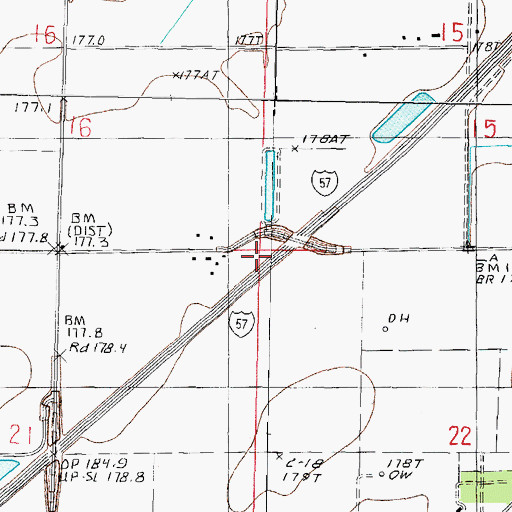 Topographic Map of Township of La Clede, IL