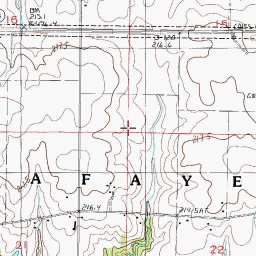 Topographic Map of Township of Lafayette, IL