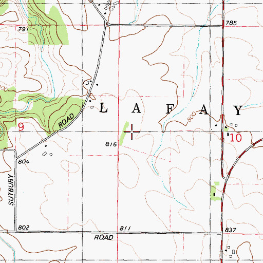 Topographic Map of Township of Lafayette, IL