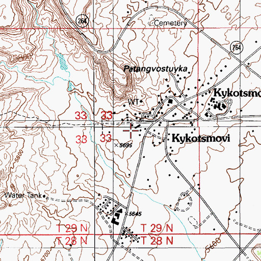 Topographic Map of Oraibi Community Building, AZ