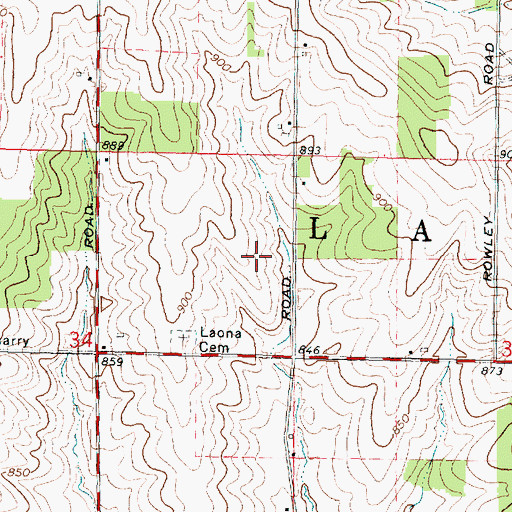 Topographic Map of Township of Laona, IL