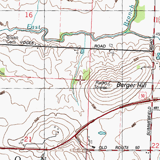 Topographic Map of Township of Lebanon, IL