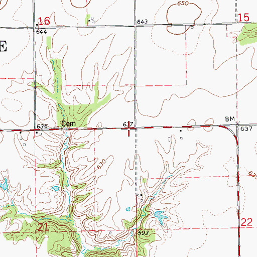Topographic Map of Township of Lee, IL