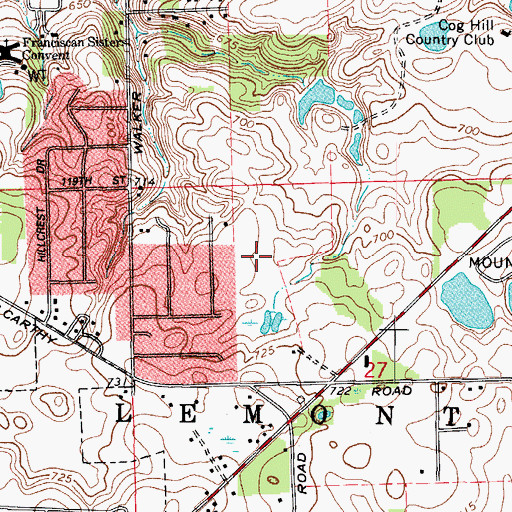 Topographic Map of Township of Lemont, IL