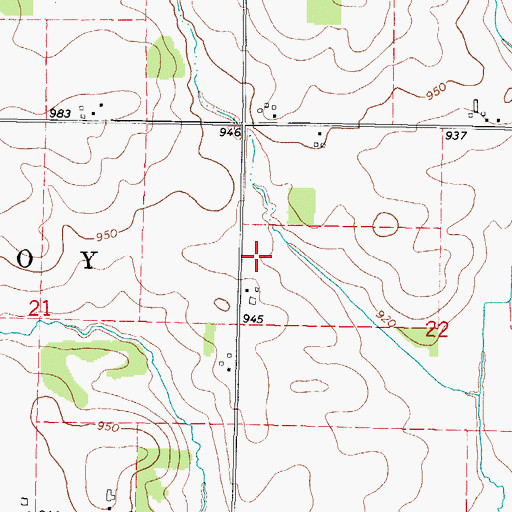 Topographic Map of Township of LeRoy, IL