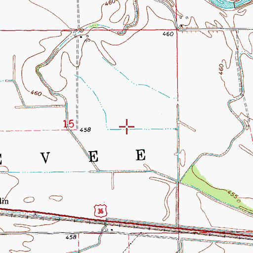 Topographic Map of Township of Levee, IL
