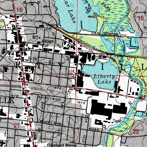 Topographic Map of Township of Libertyville, IL