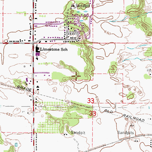 Topographic Map of Township of Limestone, IL