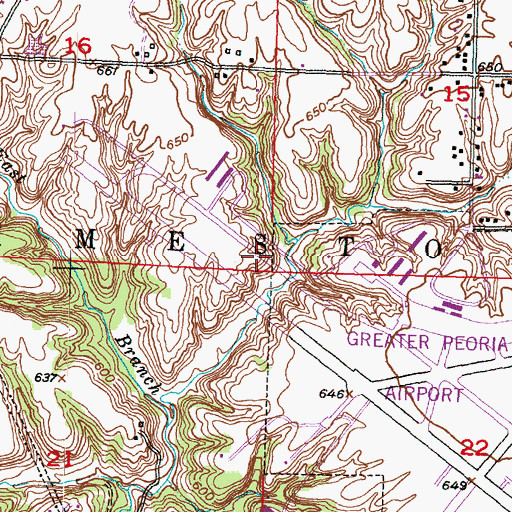 Topographic Map of Township of Limestone, IL