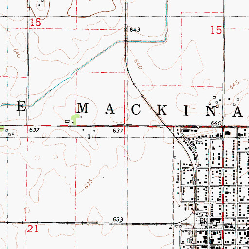 Topographic Map of Township of Little Mackinaw, IL