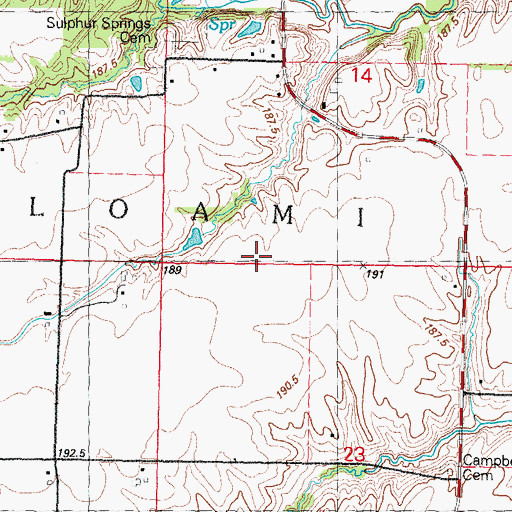 Topographic Map of Township of Loami, IL