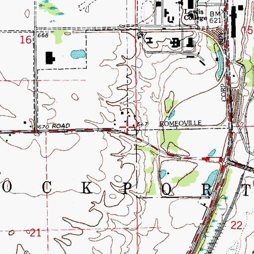 Topographic Map of Township of Lockport, IL
