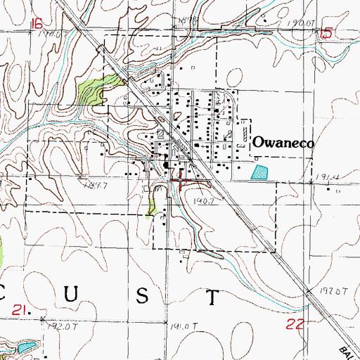 Topographic Map of Township of Locust, IL