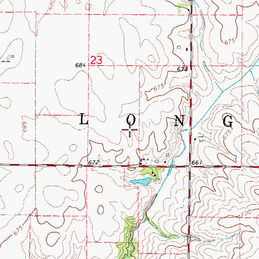 Topographic Map of Township of Long Creek, IL
