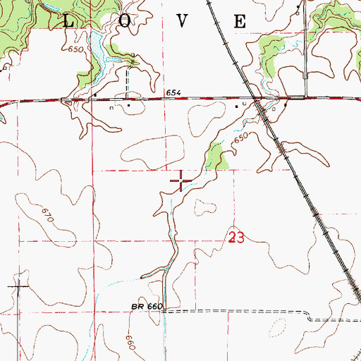 Topographic Map of Township of Love, IL