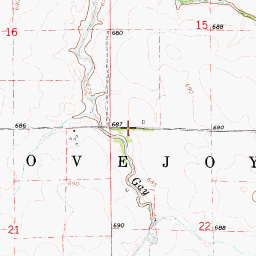 Topographic Map of Township of Lovejoy, IL