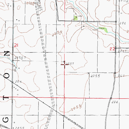 Topographic Map of Township of Lovington, IL