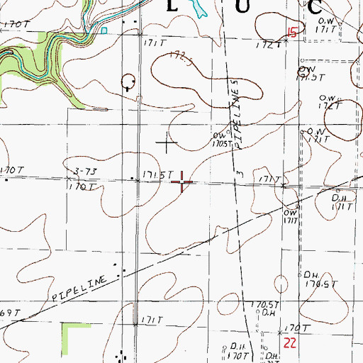 Topographic Map of Township of Lucas, IL
