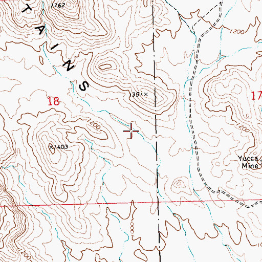 Topographic Map of Mohave Mountains, AZ