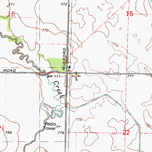 Topographic Map of Township of Lynnville, IL