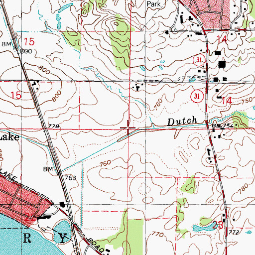 Topographic Map of Township of McHenry, IL