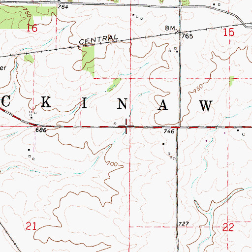 Topographic Map of Township of Mackinaw, IL