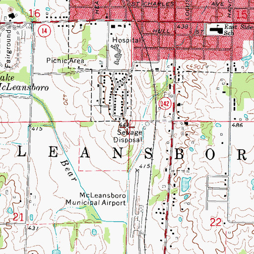 Topographic Map of Township of McLeansboro, IL