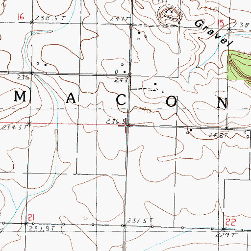 Topographic Map of Township of Macon, IL