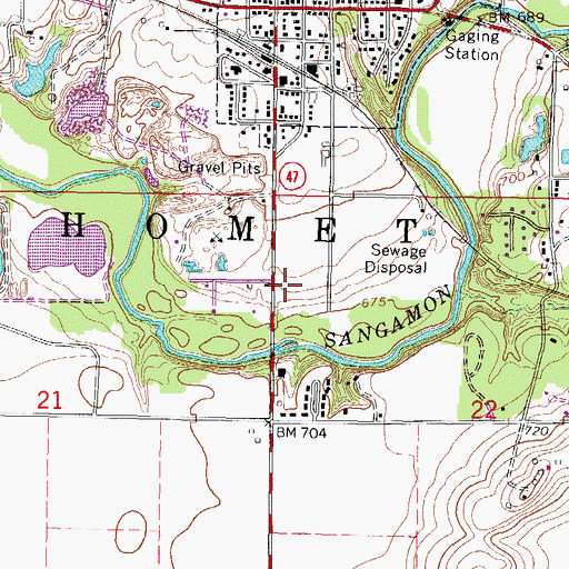 Topographic Map of Township of Mahomet, IL