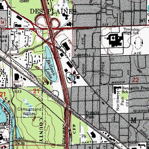 Topographic Map of Township of Maine, IL