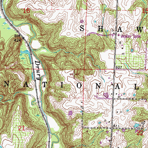Topographic Map of Township of Makanda, IL