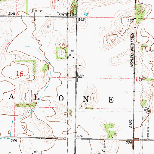 Topographic Map of Township of Malone, IL