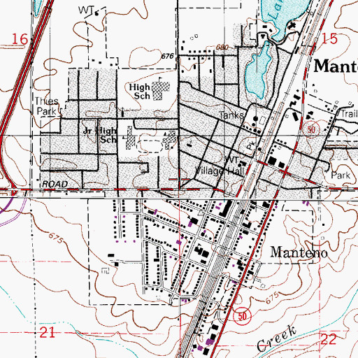 Topographic Map of Township of Manteno, IL