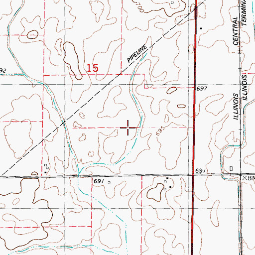 Topographic Map of Township of Maroa, IL