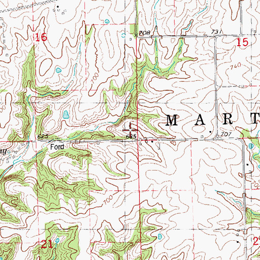 Topographic Map of Township of Martinsburg, IL