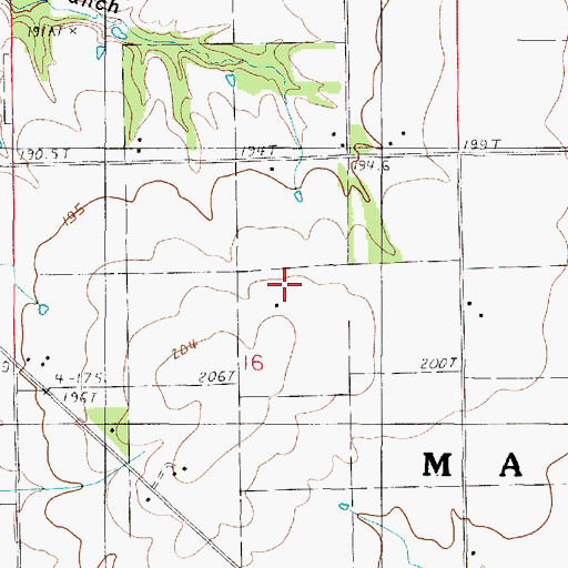 Topographic Map of Township of Martinsville, IL
