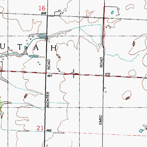 Topographic Map of Township of Mascoutah, IL