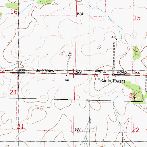 Topographic Map of Township of May, IL