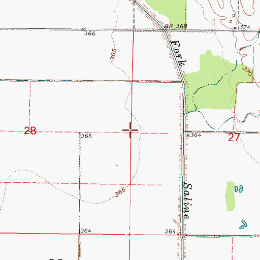 Topographic Map of Township of Mayberry, IL
