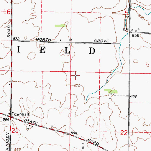 Topographic Map of Township of Mayfield, IL
