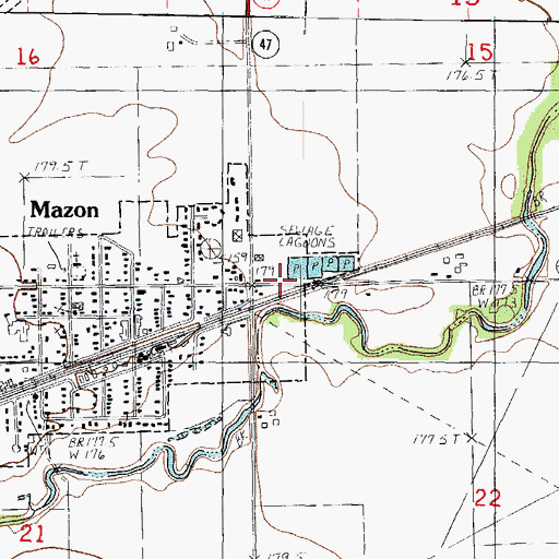 Topographic Map of Township of Mazon, IL