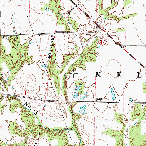 Topographic Map of Township of Melrose, IL