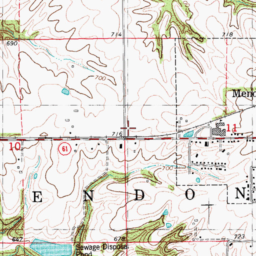 Topographic Map of Township of Mendon, IL