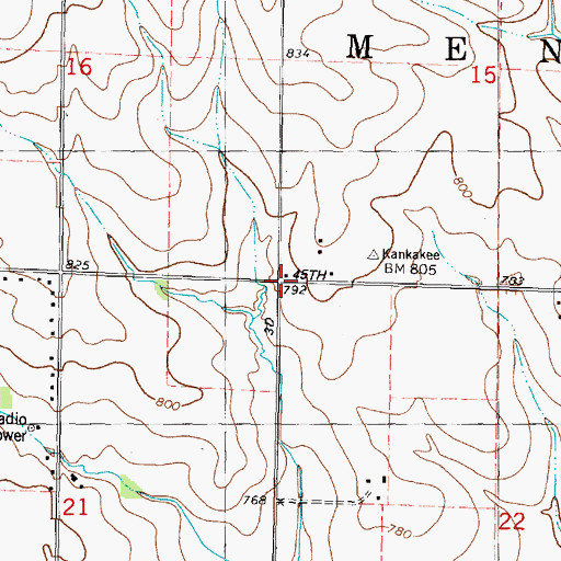 Topographic Map of Township of Mendota, IL