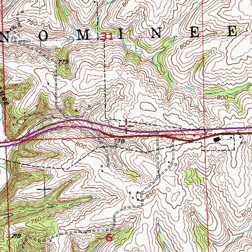 Topographic Map of Township of Menominee, IL