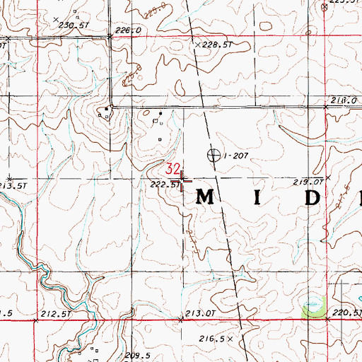 Topographic Map of Township of Middlefork, IL