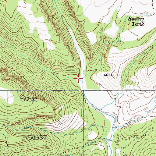 Topographic Map of Ellison Creek, AZ