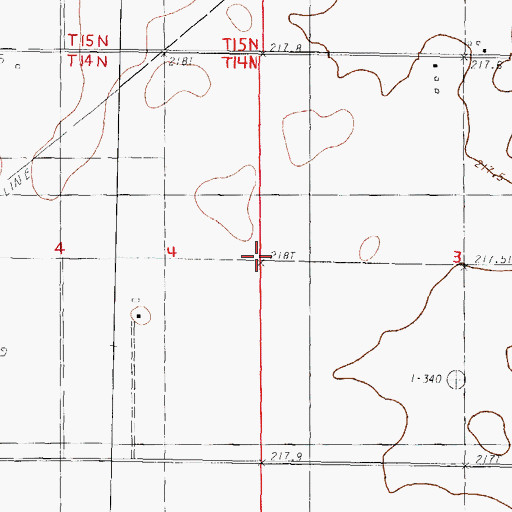 Topographic Map of Township of Milam (historical), IL